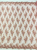 GORGEUS BEADED LACE ON MESH FABRIC (By The Yard) - New Creations Fabric & Foam Inc