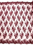GORGEUS BEADED LACE ON MESH FABRIC (By The Yard) - New Creations Fabric & Foam Inc