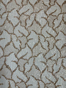 Heavy Beaded Leaf Design on a mesh | New Creation Fabric & Foam - New Creations Fabric & Foam Inc