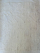 HEAVY DAMASK BEADED LACE (By The Yard) - New Creations Fabric & Foam Inc