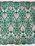 HEAVY DAMASK BEADED LACE (By The Yard) - New Creations Fabric & Foam Inc