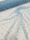 Heavy Scattered Pearls Studded Mesh Fabric| New Creations Fabric & Foam Inc. - New Creations Fabric & Foam Inc