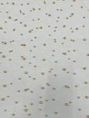 Heavy Scattered Pearls Studded Mesh Fabric| New Creations Fabric & Foam Inc. - New Creations Fabric & Foam Inc