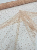 Heavy Scattered Pearls Studded Mesh Fabric| New Creations Fabric & Foam Inc. - New Creations Fabric & Foam Inc