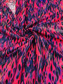 Holographic Flames Foil Printed Spandex Fabric (By The Yard) - New Creations Fabric & Foam Inc