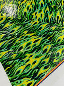 Holographic Flames Foil Printed Spandex Fabric (By The Yard) - New Creations Fabric & Foam Inc