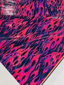 Holographic Flames Foil Printed Spandex Fabric (By The Yard) - New Creations Fabric & Foam Inc