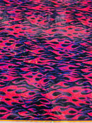 Holographic Flames Foil Printed Spandex Fabric (By The Yard) - New Creations Fabric & Foam Inc