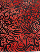 Holographic Foil Tribal Flame Design On A Stretch Velvet 58" Wide| New Creations Fabric & Foam Inc. - New Creations Fabric & Foam Inc