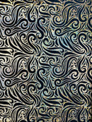 Holographic Foil Tribal Flame Design On A Stretch Velvet 58" Wide| New Creations Fabric & Foam Inc. - New Creations Fabric & Foam Inc