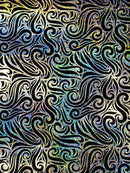 Holographic Foil Tribal Flame Design On A Stretch Velvet 58" Wide| New Creations Fabric & Foam Inc. - New Creations Fabric & Foam Inc