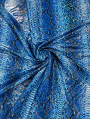 Holographic Snake Foil Printed Spandex Fabric (by the yard) - New Creations Fabric & Foam Inc