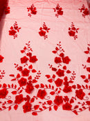 Orquidia 3d floral design embroider with pearls lace 54" Wide| New Creations Fabric & Foam Inc.