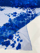 Orquidia 3d floral design embroider with pearls lace 54" Wide| New Creations Fabric & Foam Inc.