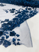 Orquidia 3d floral design embroider with pearls lace 54" Wide| New Creations Fabric & Foam Inc.