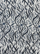 JEWEL VINE BEADED LACE ON MESH FABRIC (By The Yard) - New Creations Fabric & Foam Inc