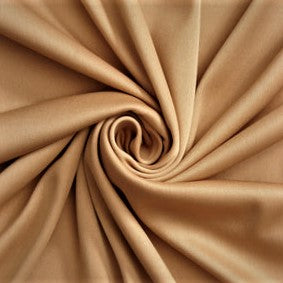 Khaki Polyester Knit Interlock Mechanical Stretch Fabric 58" Wide/Sold By The Yard.