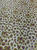 LEOPARD GLITTER CANVAS VINYL (by the yard) - New Creations Fabric & Foam Inc