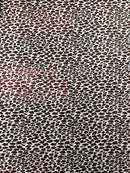 Leopard print with foil stretch spandex fabric | New Creation Fabric & Foam - New Creations Fabric & Foam Inc