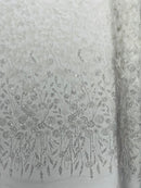 Luxury 3D Floral/Butterfly Beaded lace 54” Wide| New Creations Fabric & Foam Inc. - New Creations Fabric & Foam Inc