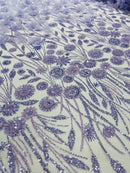 Luxury 3D Floral/Butterfly Beaded lace 54” Wide| New Creations Fabric & Foam Inc. - New Creations Fabric & Foam Inc