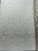 Luxury 3D Floral/Butterfly Beaded lace 54” Wide| New Creations Fabric & Foam Inc. - New Creations Fabric & Foam Inc