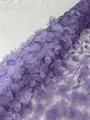 Luxury 3D Floral/Butterfly Beaded lace 54” Wide| New Creations Fabric & Foam Inc. - New Creations Fabric & Foam Inc
