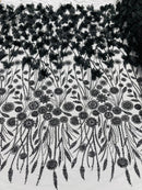 Luxury 3D Floral/Butterfly Beaded lace 54” Wide| New Creations Fabric & Foam Inc. - New Creations Fabric & Foam Inc