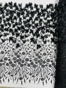 Luxury 3D Floral/Butterfly Beaded lace 54” Wide| New Creations Fabric & Foam Inc. - New Creations Fabric & Foam Inc