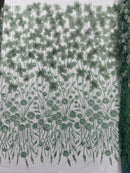 Luxury 3D Floral/Butterfly Beaded lace 54” Wide| New Creations Fabric & Foam Inc. - New Creations Fabric & Foam Inc