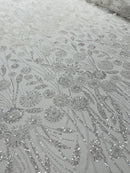 Luxury 3D Floral/Butterfly Beaded lace 54” Wide| New Creations Fabric & Foam Inc. - New Creations Fabric & Foam Inc