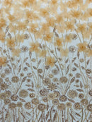 Luxury 3D Floral/Butterfly Beaded lace 54” Wide| New Creations Fabric & Foam Inc. - New Creations Fabric & Foam Inc
