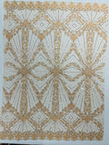 Luxury Bridal Fabric with Geometric Beading on a mesh 54” Wide| New Creations Fabric & Foam Inc. - New Creations Fabric & Foam Inc