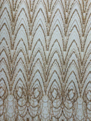 Luxury Chain Geometric Beaded Lace 54” Wide| New Creations Fabric & Foam Inc. - New Creations Fabric & Foam Inc