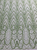 Luxury Chain Geometric Beaded Lace 54” Wide| New Creations Fabric & Foam Inc. - New Creations Fabric & Foam Inc