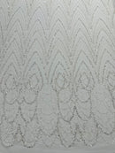 Luxury Chain Geometric Beaded Lace 54” Wide| New Creations Fabric & Foam Inc. - New Creations Fabric & Foam Inc