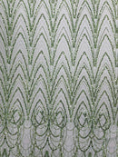 Luxury Chain Geometric Beaded Lace 54” Wide| New Creations Fabric & Foam Inc. - New Creations Fabric & Foam Inc
