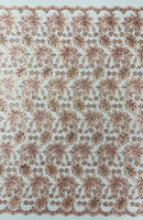 Metallic floral lace design embroidered 54" Wide | New Creations Fabric & Foam Inc. - New Creations Fabric & Foam Inc