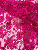 Metallic floral lace design embroidered 54" Wide | New Creations Fabric & Foam Inc. - New Creations Fabric & Foam Inc