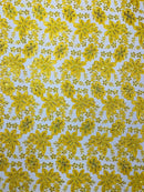 Metallic floral lace design embroidered 54" Wide | New Creations Fabric & Foam Inc. - New Creations Fabric & Foam Inc
