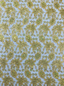 Metallic floral lace design embroidered 54" Wide | New Creations Fabric & Foam Inc. - New Creations Fabric & Foam Inc