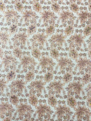 Metallic floral lace design embroidered 54" Wide | New Creations Fabric & Foam Inc. - New Creations Fabric & Foam Inc