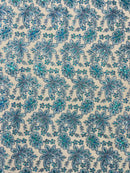 Metallic floral lace design embroidered 54" Wide | New Creations Fabric & Foam Inc. - New Creations Fabric & Foam Inc