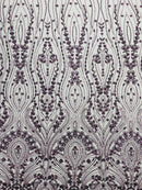 Modern Luxury Beaded Fabric Embroidered on a Mesh Lace 54” Wide| New Creations Fabric & Foam Inc. - New Creations Fabric & Foam Inc