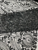 Modern Luxury Beaded Fabric Embroidered on a Mesh Lace 54” Wide| New Creations Fabric & Foam Inc. - New Creations Fabric & Foam Inc