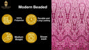 Modern Luxury Beaded Fabric Embroidered on a Mesh Lace 54” Wide| New Creations Fabric & Foam Inc. - New Creations Fabric & Foam Inc