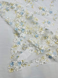 Multi Color 3d floral Daisy Design Embroider Lace 54" Wide| New Creations Fabric & Foam Inc. - New Creations Fabric & Foam Inc