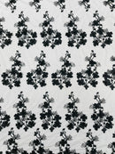 Multi Color 3D Floral Design Embroider with Pearls in a Mesh Lace Fabric| New Creations Fabric & Foam Inc. - New Creations Fabric & Foam Inc