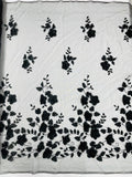 Orquidia 3d floral design embroider with pearls in a mesh lace fabric - prom - sold by the yard. - New Creations Fabric & Foam Inc