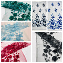 Orquidia 3d floral design embroider with pearls in a mesh lace fabric - prom - sold by the yard. - New Creations Fabric & Foam Inc